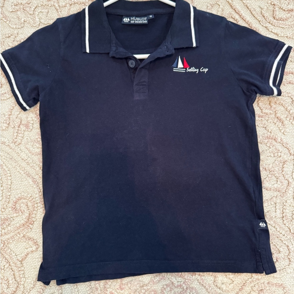 Kids Hublot Navy Polo Shirt size 10 - Picture 1 of 3